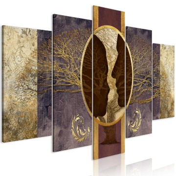 Canvas 5 luik schilderij abstract boom 13 240 x 112 cm a a 0359 b n