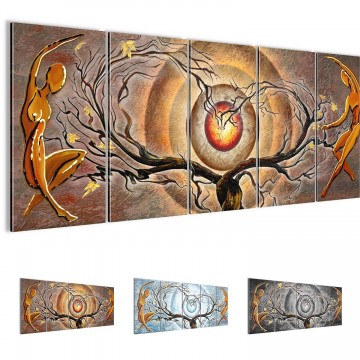 Canvas 5 luik schilderij abstract boom1 220 x 80 cm 300812