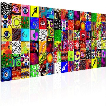 Canvas 5 luik schilderij abstract bunt 1 240 x 90 cm a a 0316 b m xl 