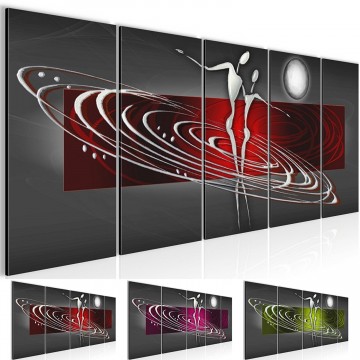 Canvas 5 luik schilderij abstract dance1 220 x 80 cm 301255