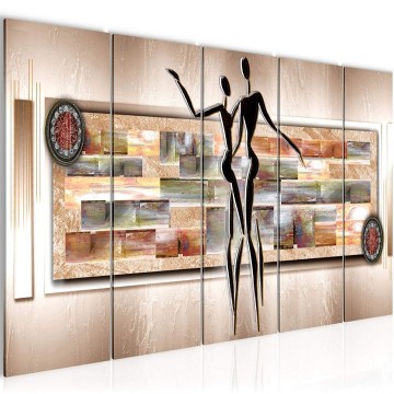 Canvas 5 luik schilderij abstract dancing 1 220 x 80 cm 302355