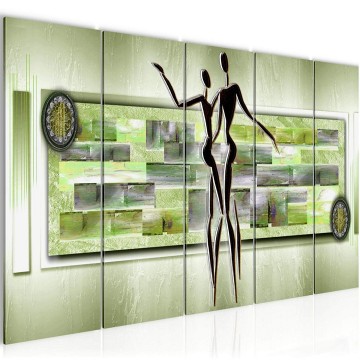 Canvas 5 luik schilderij abstract dancing 2 220 x 80 cm 302355