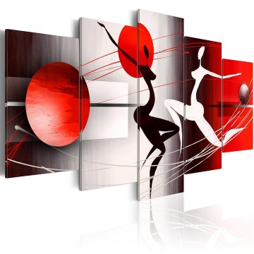 Canvas 5 luik schilderij abstract dancing 2 240 x 112 cm 42359