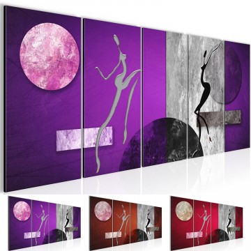 Canvas 5 luik schilderij abstract dancing1 220 x 80 cm 503812