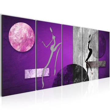 Canvas 5 luik schilderij abstract dancing2 220 x 80 cm 503812 0
