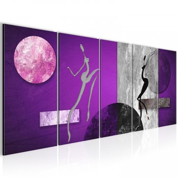 Canvas 5 luik schilderij abstract dancing2 220 x 80 cm 503812