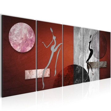 Canvas 5 luik schilderij abstract dancing3 220 x 80 cm 503812 0