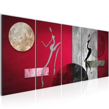 Canvas 5 luik schilderij abstract dancing4 220 x 80 cm 503812 0