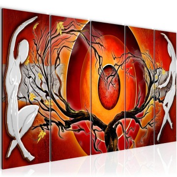 Canvas 5 luik schilderij abstract dancing5 220 x 80 cm 301055