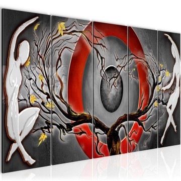Canvas 5 luik schilderij abstract dancing6 220 x 80 cm 301055
