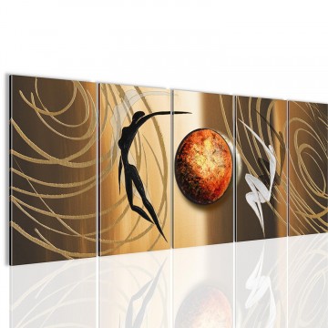 Canvas 5 luik schilderij abstract dans2 220 x 80 cm 300612