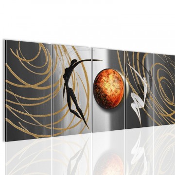 Canvas 5 luik schilderij abstract dans3 220 x 80 cm 300612