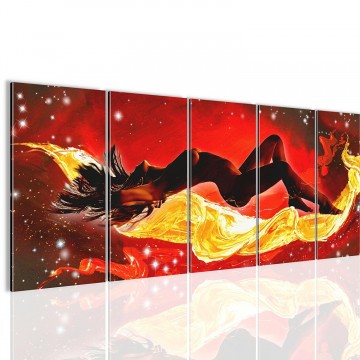 Canvas 5 luik schilderij abstract erotic2 220 x 80 cm 300912
