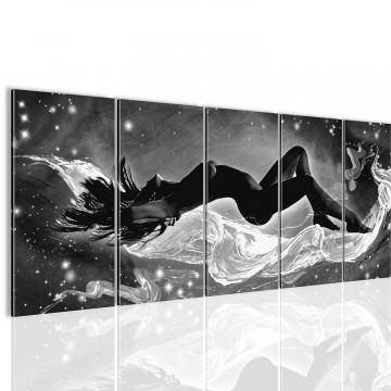 Canvas 5 luik schilderij abstract erotic4 220 x 80 cm 300912