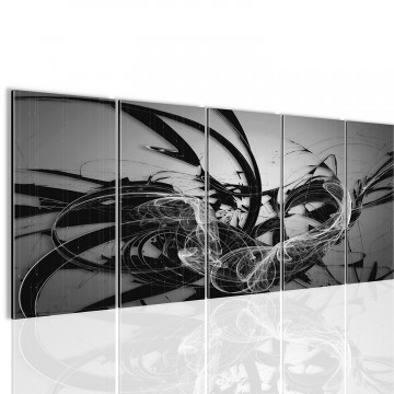 Canvas 5 luik schilderij abstract fire4 220 x 80 cm 101512