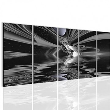 Canvas 5 luik schilderij abstract grijs1 220 x 80 cm 400655