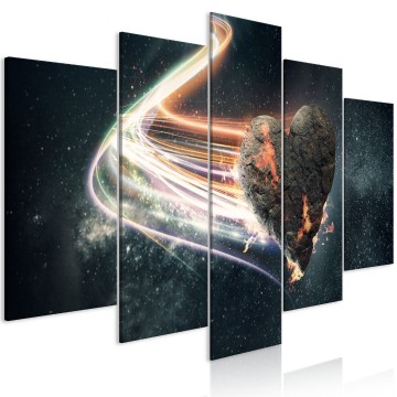 Canvas 5 luik schilderij abstract hart 02 240 x 112 cm 1027 b n