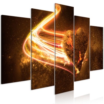 Canvas 5 luik schilderij abstract hart 03 240 x 112 cm 1027 b n