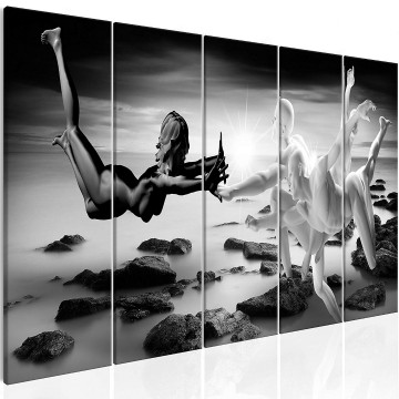 Canvas 5 luik schilderij abstract heaven 1 240 x 90 cm h c 0062 b m