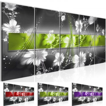 Canvas 5 luik schilderij abstract hoek1 220 x 80 cm 104455