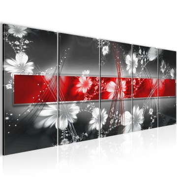 Canvas 5 luik schilderij abstract hoek3 220 x 80 cm 104455