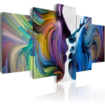 Canvas 5 luik schilderij abstract love 1 240 x 112 cm h a 0019 b m