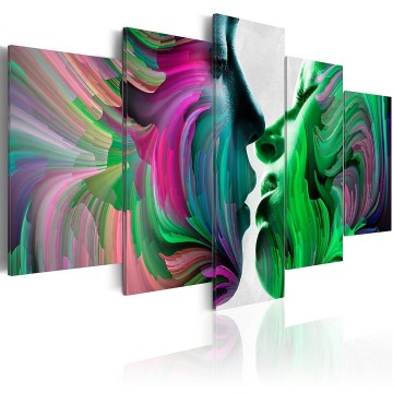 Canvas 5 luik schilderij abstract love 2 240 x 112 cm h a 0019 b m