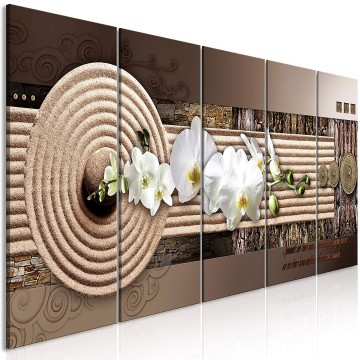 Canvas 5 luik schilderij abstract orchidee 1 240 x 90 cm a c 0100 b m 0