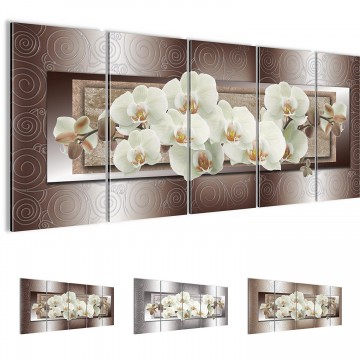 Canvas 5 luik schilderij abstract orchidee1  220 x 80 cm 205412