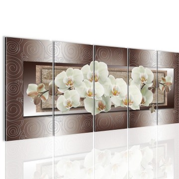 Canvas 5 luik schilderij abstract orchidee2  220 x 80 cm 205412 0