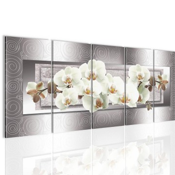 Canvas 5 luik schilderij abstract orchidee3  220 x 80 cm 205412 0