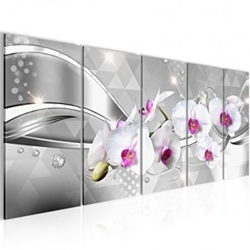 Canvas 5 luik schilderij abstract orhcidee wit1 220 x 80 cm 201355
