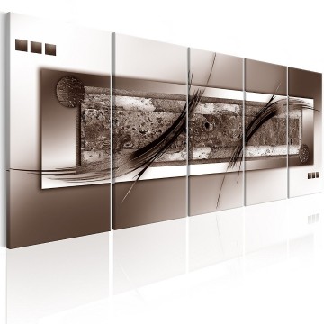 Canvas 5 luik schilderij abstract rechthoek 3 240 x 90 cm 0308