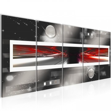 Canvas 5 luik schilderij abstract rechthoek2 220 x 80 cm 101955