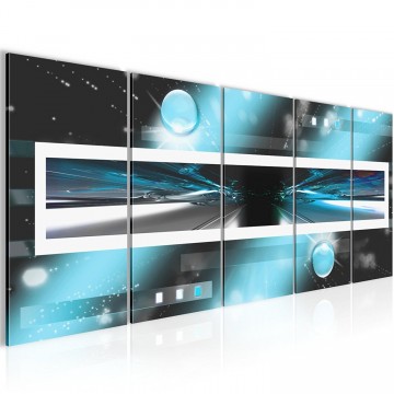 Canvas 5 luik schilderij abstract rechthoek3 220 x 80 cm 101955