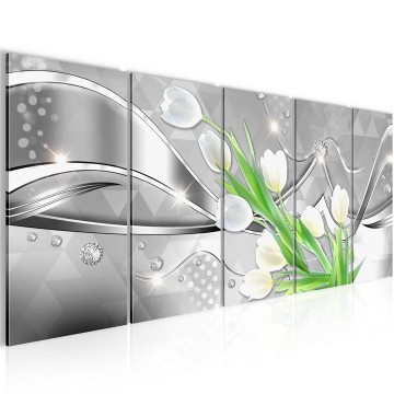 Canvas 5 luik schilderij abstract tulp1 220 x 80 cm 201355 0