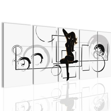 Canvas 5 luik schilderij abstract vrouw4 220 x 80 cm 300155 0