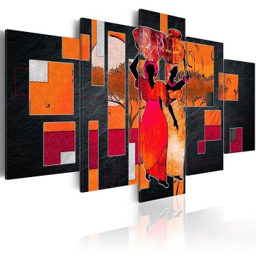 Canvas 5 luik schilderij afrika 1 240 x 112 cm h a 0073 b n 