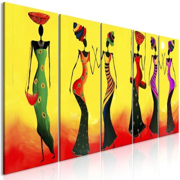 Canvas 5 luik schilderij afrika 1 240 x 90 cm h a 0090 b m