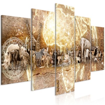 Canvas 5 luik schilderij afrika 102 240 x 112 cm g c 0312 b m
