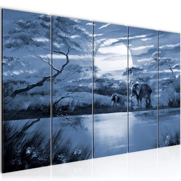 Canvas 5 luik schilderij afrika 11 220 x 80 cm 000455