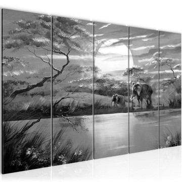 Canvas 5 luik schilderij afrika 12 220 x 80 cm 000455