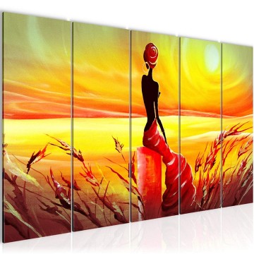 Canvas 5 luik schilderij afrika 13 220 x 80 cm 002455