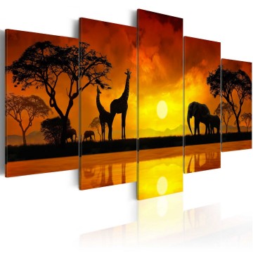 Canvas 5 luik schilderij afrika 14 240 x 112 cm 030112 68