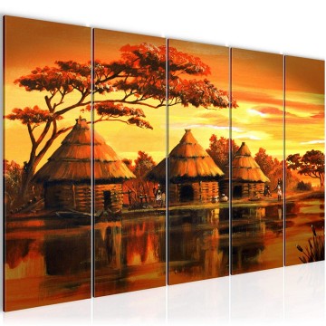 Canvas 5 luik schilderij afrika 16 220 x 80 cm 000055