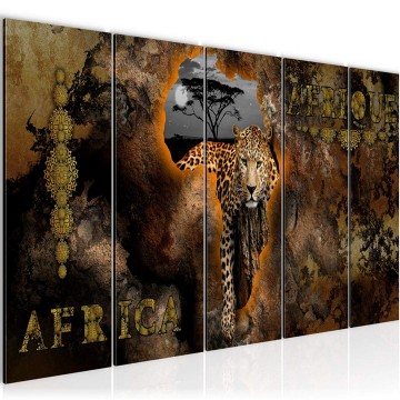 Canvas 5 luik schilderij afrika 2 220 x 80 cm 022655 ama