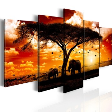 Canvas 5 luik schilderij afrika 240 x 112 cm 051378 