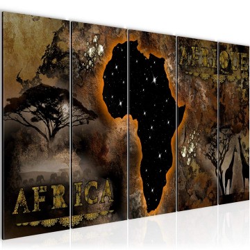 Canvas 5 luik schilderij afrika 3 220 x 80 cm 022655 ama