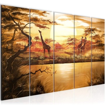 Canvas 5 luik schilderij afrika 4 220 x 80 cm 000155