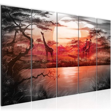Canvas 5 luik schilderij afrika 5 220 x 80 cm 000155